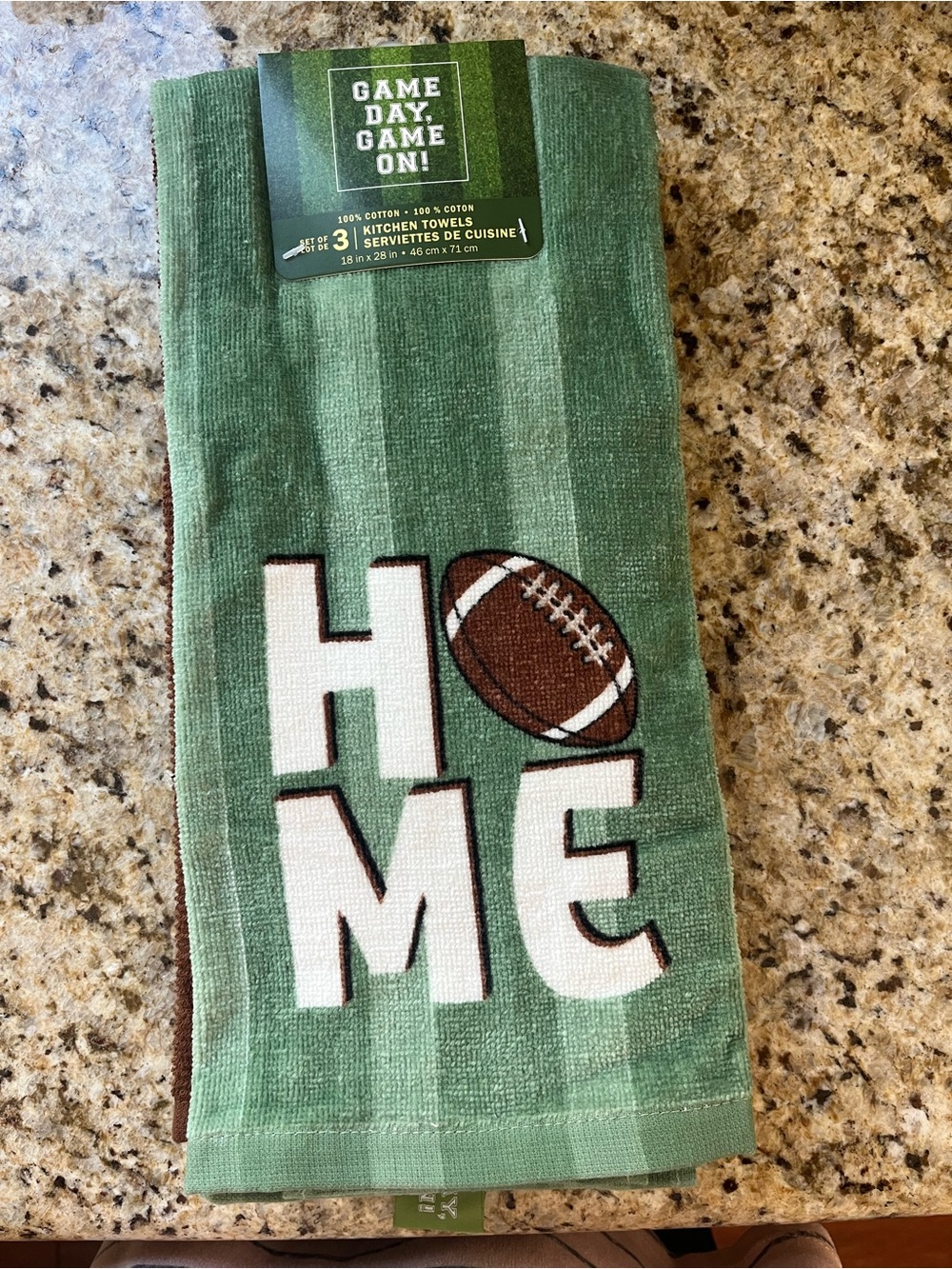 Set of 3. Game Day 'Home' Football Kitchen Towel Set